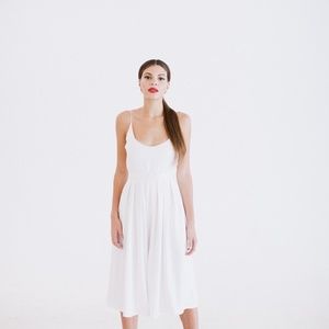 B.FREEDOM white pleated jumpsuit, size small